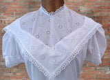 Vintage 70s Wedding Dress Boho Classy Elegant Long Maxi White Broderie UK 8 - Vintage Attic