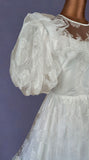 Vintage 80s Wedding Dress Princess Belle Long Maxi Flounces Frills Ivory UK 6/8 - Vintage Attic
