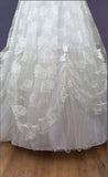 Vintage 80s Wedding Dress Princess Belle Long Maxi Flounces Frills Ivory UK 6/8 - Vintage Attic