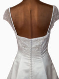 Alfred Angelo Wedding Dress Classy Elegant Beaded Sequins White Train UK 10 - Vintage Attic