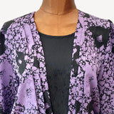 Vintage Shirt Blouse 80s Elegant Satin Soft Satin Silky Pleats Purple UK 12/14 - Vintage Attic